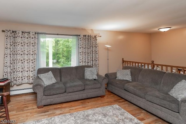 8 Ridge Rd, Independence Twp, NJ 07840 - living area featuring baseboard heating and wood finished floors