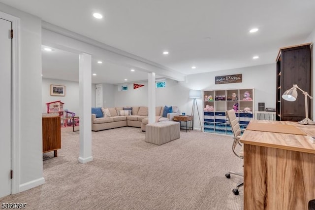 913 Columbus Ave, Westfield Town, NJ 07090 - living room with carpet floors and recessed lighting