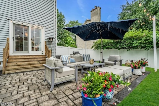 913 Columbus Ave, Westfield Town, NJ 07090 - view of patio / terrace featuring an outdoor living space and entry steps