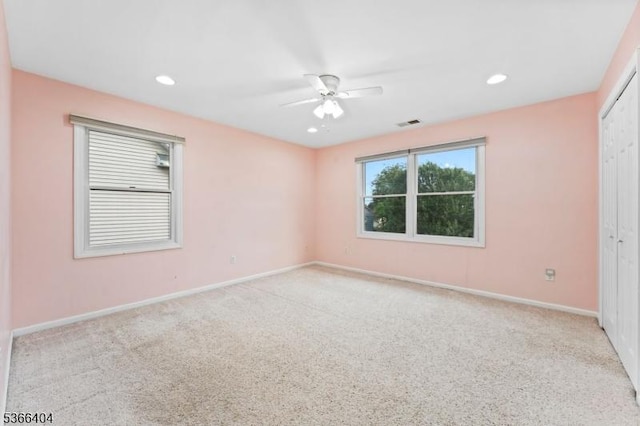 88 San Antonio Ave, Nutley Twp, NJ 07110 - empty room with ceiling fan, carpet floors, and recessed lighting