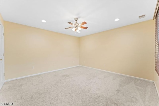 88 San Antonio Ave, Nutley Twp, NJ 07110 - unfurnished room with a ceiling fan, light colored carpet, and recessed lighting