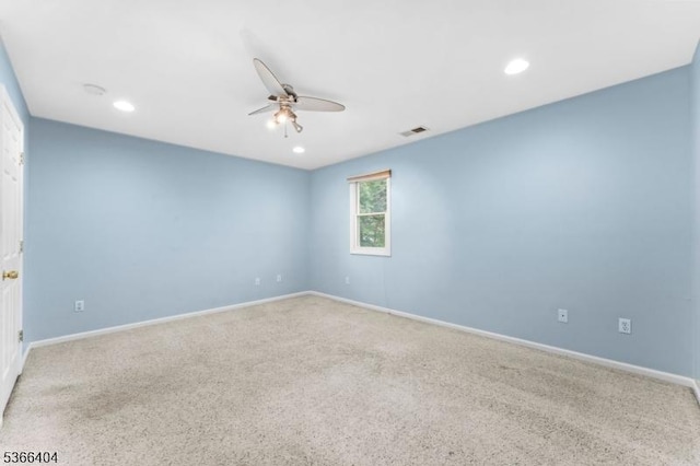 88 San Antonio Ave, Nutley Twp, NJ 07110 - carpeted empty room with ceiling fan and recessed lighting