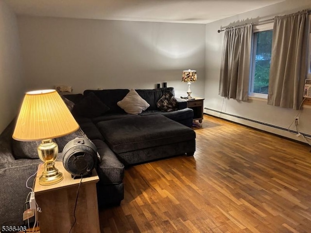 17 Frances Ave, Hopatcong Boro, NJ 07874 - living area featuring wood finished floors and a baseboard radiator