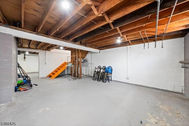 444 Harrison Ave, Lodi Boro, NJ 07644 - unfinished below grade area featuring stairway