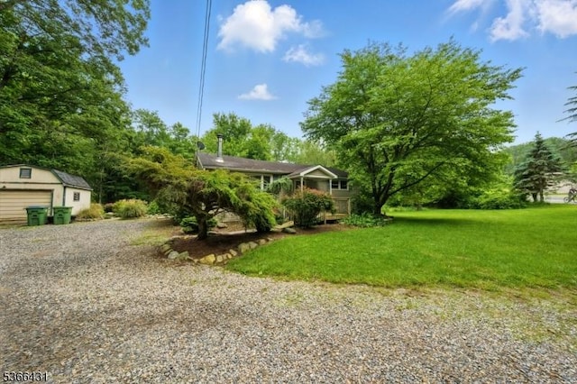 240 Free Union Rd, Liberty Twp, NJ 07838 - view of front facade with an outdoor structure and a front lawn