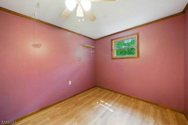 240 Free Union Rd, Liberty Twp, NJ 07838 - unfurnished room featuring ornamental molding, light wood-style floors, and ceiling fan