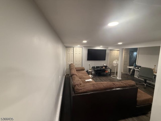 1221 Union St, Linden City, NJ 07036 - living room featuring wood finished floors and recessed lighting