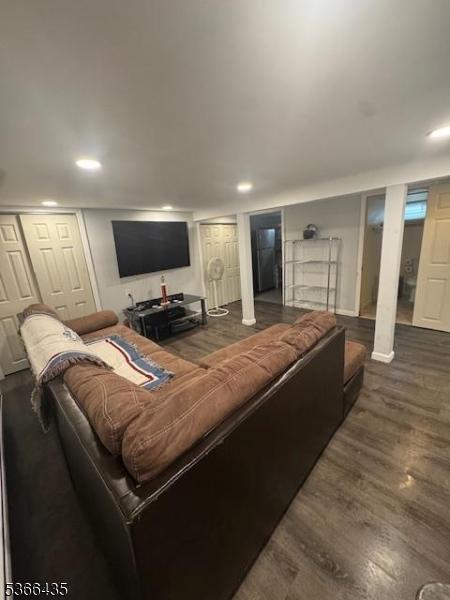 1221 Union St, Linden City, NJ 07036 - living room featuring wood finished floors and recessed lighting