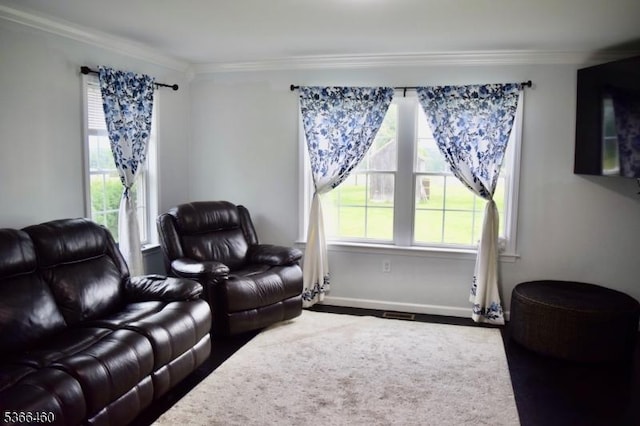710 County Road 513, Alexandria Twp, NJ 08867 - living area featuring ornamental molding and wood finished floors