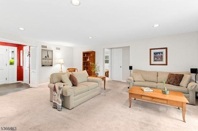 10 Cross Way, New Providence Boro, NJ 07974 - living area featuring light carpet and recessed lighting