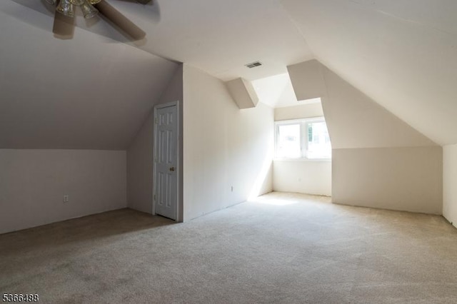 219 Magie Ave, Roselle Park Boro, NJ 07204 - additional living space featuring carpet floors, vaulted ceiling, and ceiling fan