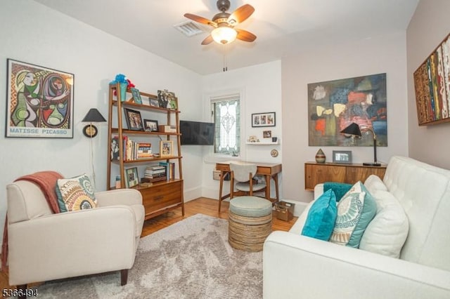 151 N Union St Unit 6, Lambertville City, NJ 08530 - living room featuring ceiling fan and wood finished floors