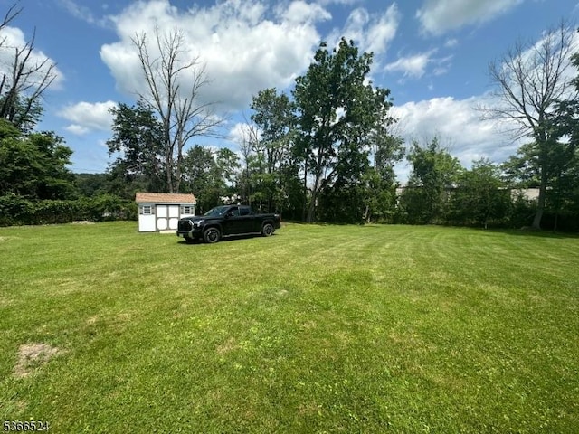 39 Green St, Oxford Twp, NJ 07863 - view of grassy yard with a storage unit