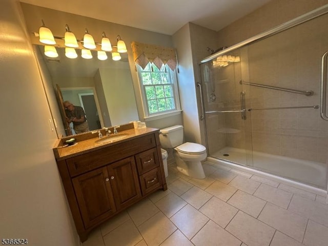 39 Green St, Oxford Twp, NJ 07863 - full bathroom with vanity, a stall shower, and tile patterned floors