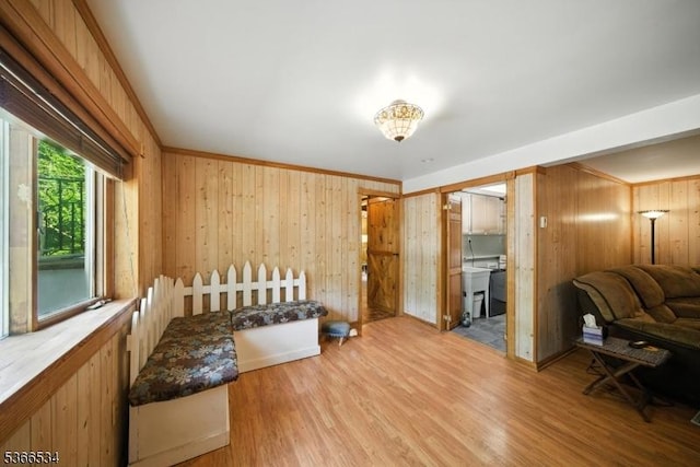 54 Pine Ln, West Milford Twp, NJ 07480 - bedroom with light wood finished floors and wooden walls