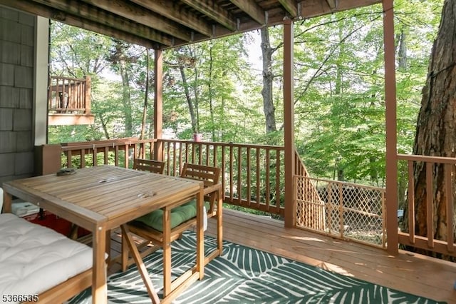 11 Killdeer Dr, Allamuchy Twp, NJ 07840 - wooden terrace featuring outdoor dining area