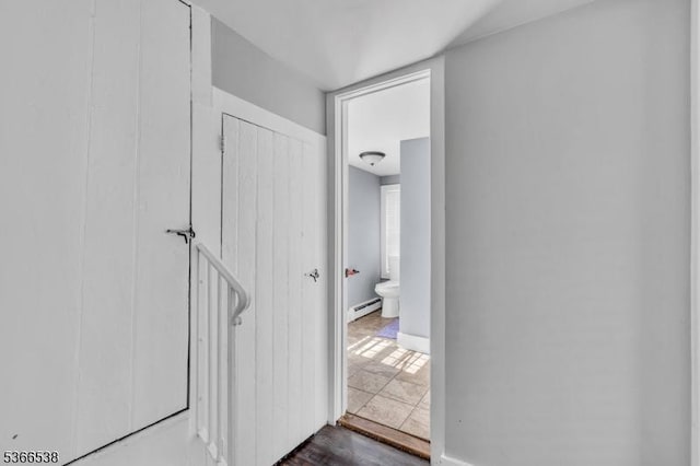 853 Westfield Ave, Rahway City, NJ 07065 - corridor with a baseboard heating unit and baseboards