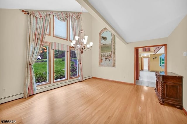 86 Underrock Rd, Sparta Twp, NJ 07871 - unfurnished room featuring a chandelier and light wood-style flooring