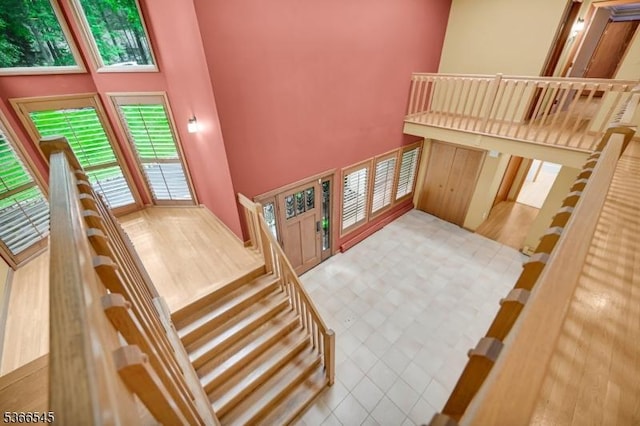 86 Underrock Rd, Sparta Twp, NJ 07871 - stairway with a high ceiling