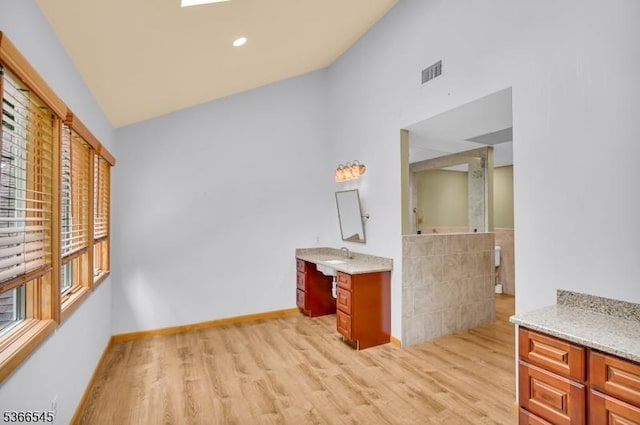 86 Underrock Rd, Sparta Twp, NJ 07871 - interior space featuring light wood-style floors and high vaulted ceiling
