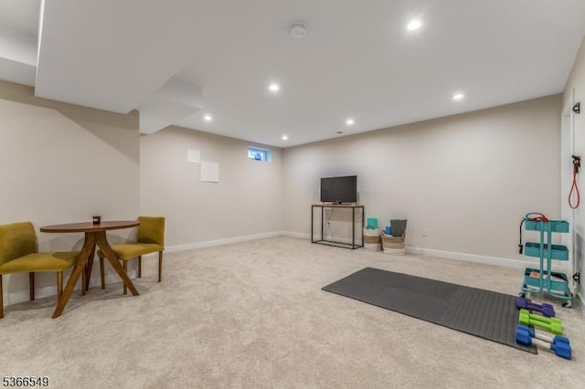 7 Harrier Ln, Washington Twp, NJ 07882 - rec room featuring light carpet and recessed lighting