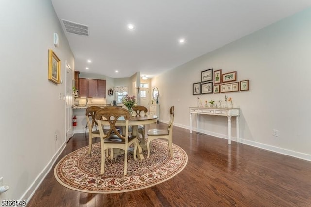 7 Harrier Ln, Washington Twp, NJ 07882 - dining area featuring dark wood-style flooring and recessed lighting