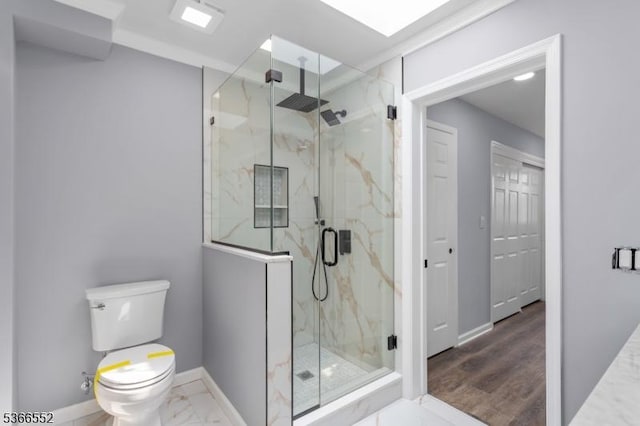 604 Skyline Dr Unit 604, Haledon Boro, NJ 07508 - bathroom with a marble finish shower and marble look tile flooring