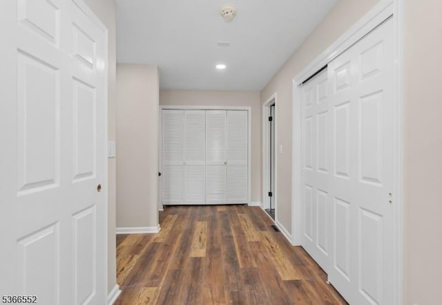 604 Skyline Dr Unit 604, Haledon Boro, NJ 07508 - hall featuring recessed lighting and dark wood finished floors