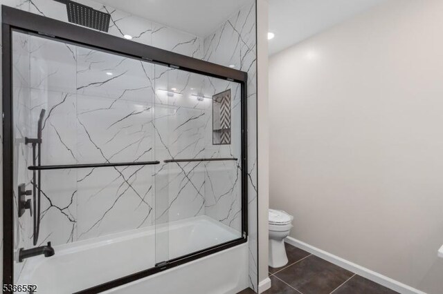 604 Skyline Dr Unit 604, Haledon Boro, NJ 07508 - full bath with shower / bath combination with glass door and tile patterned flooring