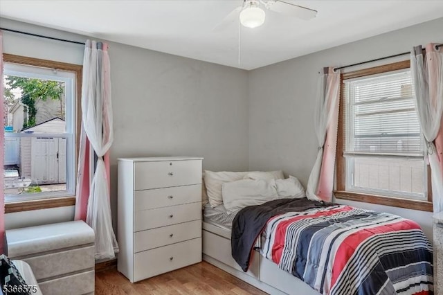 93 Meacham Ave, Nutley Twp, NJ 07110 - bedroom featuring light wood-style flooring and a ceiling fan