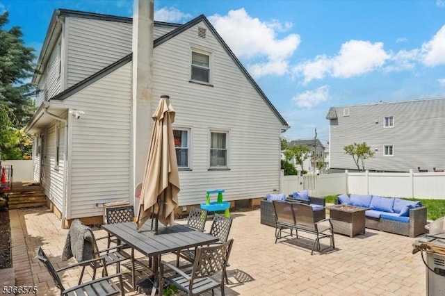93 Meacham Ave, Nutley Twp, NJ 07110 - rear view of property featuring an outdoor hangout area, a patio area, and outdoor dining area