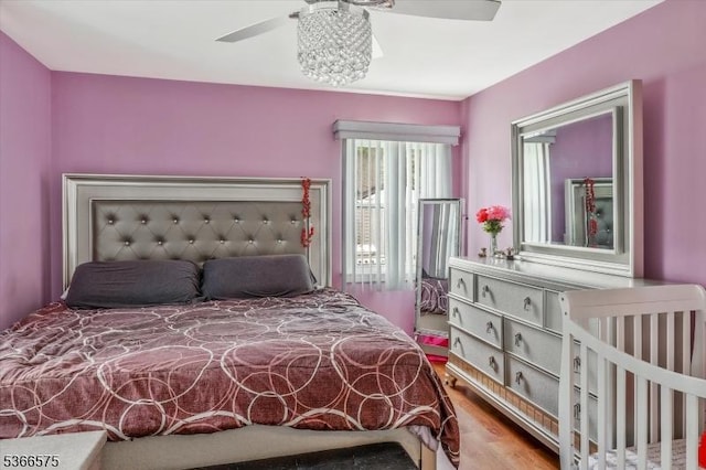 93 Meacham Ave, Nutley Twp, NJ 07110 - bedroom with wood finished floors and ceiling fan