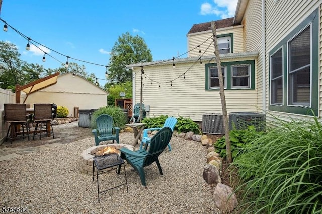 169 Knoll Rd, Parsippany-Troy Hills Twp, NJ 07005 - view of patio featuring a fire pit