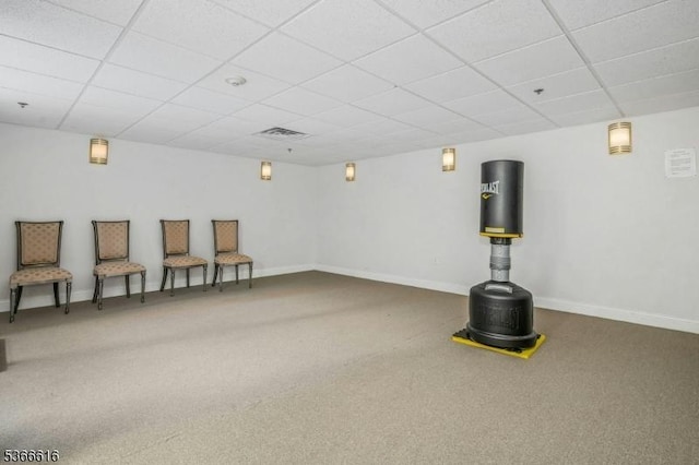 7 Prospect St Unit 510, Morristown Town, NJ 07960 - finished basement featuring a paneled ceiling and carpet flooring