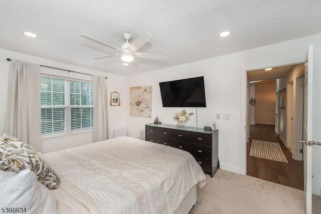 204 Robertson Way Unit 204, Lincoln Park Boro, NJ 07035 - bedroom featuring carpet flooring, a textured ceiling, recessed lighting, and a ceiling fan
