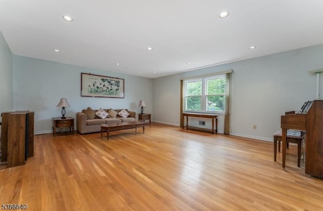 836 Dow Rd, Bridgewater Twp, NJ 08807 - living room featuring light wood-type flooring and recessed lighting