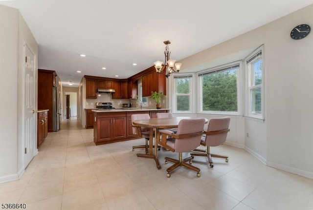 836 Dow Rd, Bridgewater Twp, NJ 08807 - dining room with a chandelier and recessed lighting