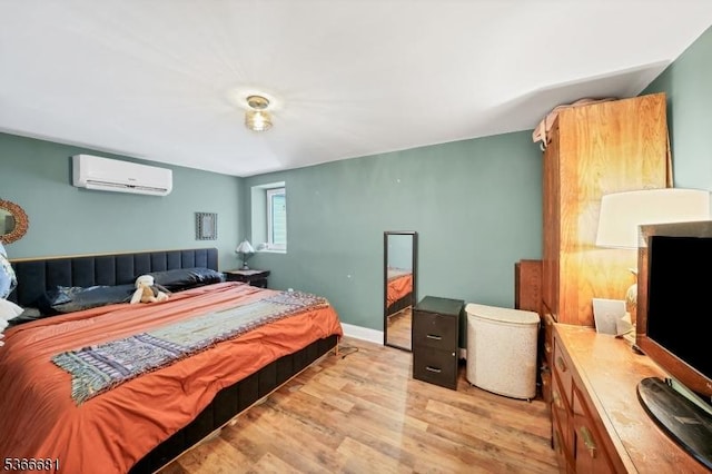 306 W Valley Brook Rd, Washington Twp, NJ 07830 - bedroom featuring a wall mounted AC and wood finished floors
