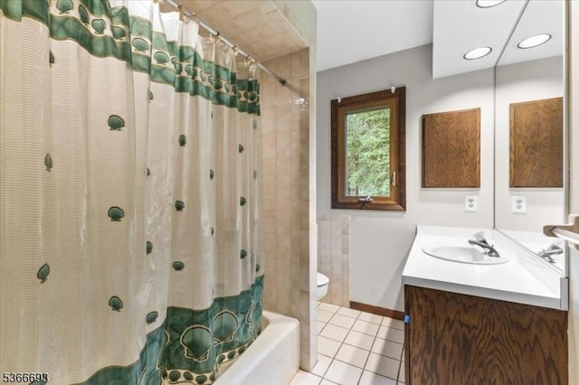 31 Casper Berger Rd, Readington Twp, NJ 08889 - bathroom featuring vanity, tile patterned floors, and shower / bath combo