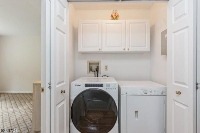 227 Potomac Dr, Bernards Twp, NJ 07920 - laundry area with washer and dryer and cabinet space