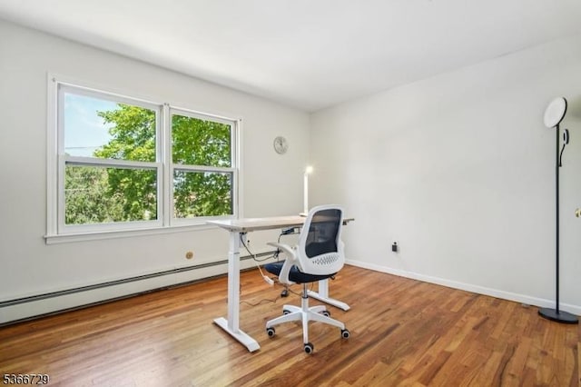 4 Dickens Ct, Morris Twp, NJ 07960 - office featuring wood finished floors and a baseboard heating unit