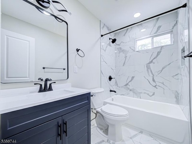 44 Sullivan Way E, Brunswick Twp, NJ 08816 - full bath with vanity, marble finish flooring, and bathtub / shower combination