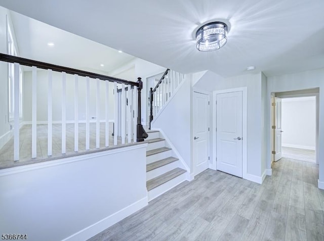 44 Sullivan Way E, Brunswick Twp, NJ 08816 - stairway with wood finished floors and recessed lighting