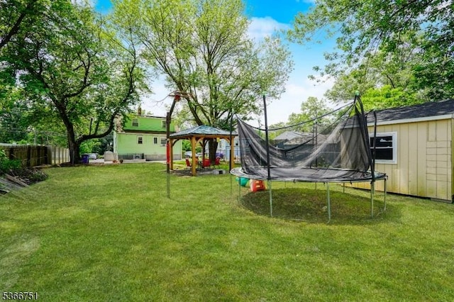 139 Churchill Ave, Franklin Twp, NJ 08873 - view of yard with a gazebo and a trampoline