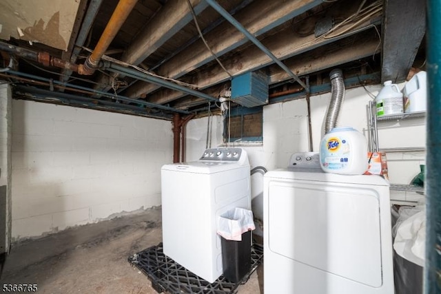 129 Ball St, Irvington Twp, NJ 07111 - unfinished basement featuring washer and clothes dryer