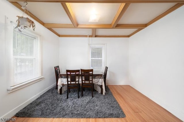 129 Ball St, Irvington Twp, NJ 07111 - dining area with coffered ceiling and wood finished floors
