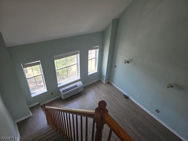 54 Polk Unit P3, Newark City, NJ 07105 - stairs featuring wood finished floors and a wall mounted air conditioner