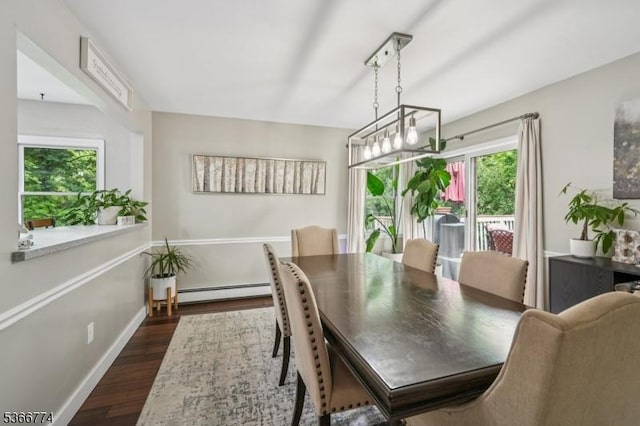 159 Kings Hwy, Washington Twp, NJ 07853 - dining area with dark wood finished floors and baseboard heating