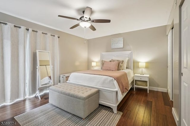 159 Kings Hwy, Washington Twp, NJ 07853 - bedroom featuring dark wood-style flooring and a ceiling fan