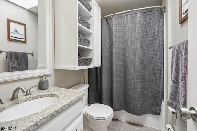 159 Kings Hwy, Washington Twp, NJ 07853 - full bath with vanity, tile patterned flooring, and shower / bathtub combination with curtain